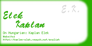 elek kaplan business card